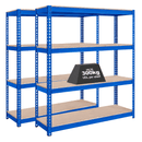 2x CRW Industrial Shelving - 2200mm High - 500kg - Blue