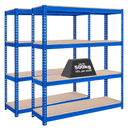 2x CRW Industrial Shelving - 2200mm High - 500kg - Blue