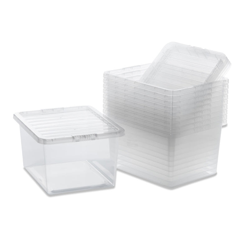 4x VRS Shelving Units - 2130mm High - Grey with 8x 60L Wham Plastic Storage Boxes