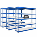 3x SX400 Industrial Shelving - 1980mm High - 400kg - Melamine - Blue