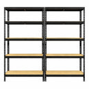 2x MSR Shelving Units - 1800mm High - Black with 8x 33.5L Really Useful Boxes