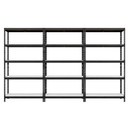3x MSR Heavy Duty Shelving - 1800mm High - Up to 250kg - Light Larch Coated MDF Decks - Black