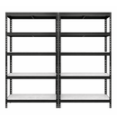 2x MSR Heavy Duty Shelving - 1800mm High - Up to 250kg - Light Larch Coated MDF Decks - Black