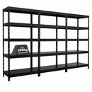 3x MSR Metal Shelving - 1800mm High - Up to 150kg - Steel Decks - Black