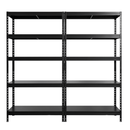 2x MSR Metal Shelving - 1800mm High - Up to 150kg - Steel Decks - Black