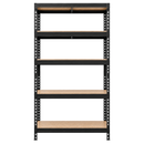 1x MSR Garage Shelving - 1800mm High - Up to 250kg - Elm Coated MDF Decks - Black