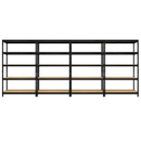 4x MSR Heavy Duty Shelving - 1800mm High - Up to 250kg - Elm Coated MDF Decks - Black