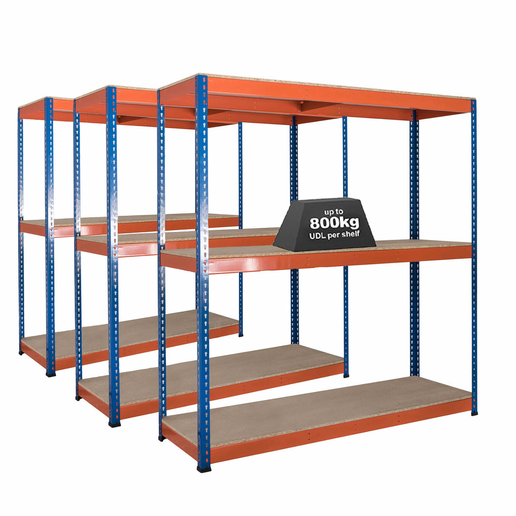3x Storalex SX800 Industrial Shelving 3050mm High 800kg - Tufferman