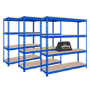 3x CRW Industrial Shelving - 2200mm High - 500kg - Blue