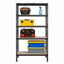 1x MSR Garage Shelving - 1800mm High - Up to 250kg - Elm Coated MDF Decks - Black