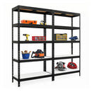 2x MSR Garage Shelving - 1800mm High - Up to 250kg - White Coated MDF Decks - Black