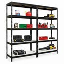 2x MSR Heavy Duty Shelving - 1800mm High - Up to 250kg - White Coated MDF Decks - Black