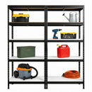 2x MSR Garage Shelving - 1800mm High - Up to 250kg - White Coated MDF Decks - Black