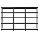 3x MSR Garage Shelving - 1800mm High - Up to 250kg - White Coated MDF Decks - Black