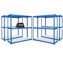 4x SX400 Industrial Shelving - 1980mm High - 400kg - Melamine - Blue