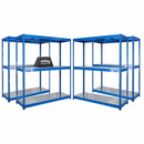 4x SX400 Industrial Shelving - 1677mm High - 400kg - Steel - Blue