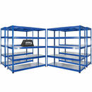 4x SX400 Industrial Shelving - 2440mm High - 400kg - Steel - Blue