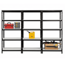 3x MSR Garage Shelving - 1800mm High - Up to 250kg - Light Larch Coated MDF Decks - Black