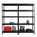 2x MSR Metal Shelving - 1800mm High - Up to 150kg - Steel Decks - Black