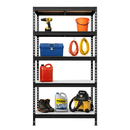 1x MSR Garage Shelving - 1800mm High - Up to 250kg - Light Larch Coated MDF Decks - Black