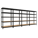 4x MSR Garage Shelving - 1800mm High - Up to 250kg - Elm Coated MDF Decks - Black