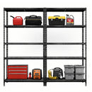 2x MSR Metal Shelving - 1800mm High - Up to 150kg - Mesh Decks - Black