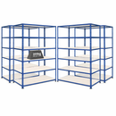 4x SX200 Industrial Shelving - 1830mm High - 200kg - Melamine - Blue