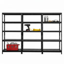 3x MSR Metal Shelving - 1800mm High - Up to 150kg - Mesh Decks - Black