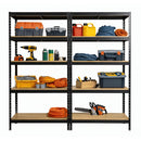 2x MSR Garage Shelving - 1800mm High - Up to 250kg - Elm Coated MDF Decks - Black