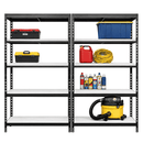 2x MSR Garage Shelving - 1800mm High - Up to 250kg - Light Larch Coated MDF Decks - Black
