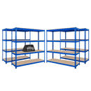 4x CRW Industrial Shelving - 2200mm High - 500kg - Blue