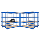 4x CRW Industrial Shelving - 2200mm High - 500kg - Blue