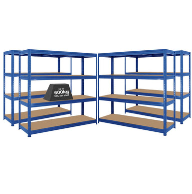 4x HRX Industrial Shelving - 1770mm High - up to 600kg - Blue