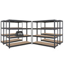 4x HRX Heavy Duty Shelving - 1770mm High - up to 600kg - Grey