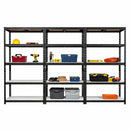 3x MSR Heavy Duty Shelving - 1800mm High - Up to 250kg - White Coated MDF Decks - Black
