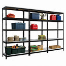 3x MSR Garage Shelving - 1800mm High - Up to 250kg - White Coated MDF Decks - Black