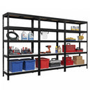 3x MSR Heavy Duty Shelving - 1800mm High - Up to 250kg - White Coated MDF Decks - Black