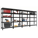 4x MSR Heavy Duty Shelving - 1800mm High - Up to 250kg - White Coated MDF Decks - Black