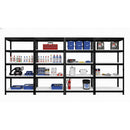 4x MSR Heavy Duty Shelving - 1800mm High - Up to 250kg - White Coated MDF Decks - Black