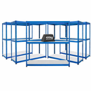 5x SX400 Industrial Shelving - 1677mm High - 400kg - Melamine - Blue