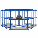5x SX400 Industrial Shelving - 1677mm High - 400kg - Steel - Blue