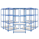 5x SX200 Industrial Shelving - 2440mm High - 200kg - Melamine - Blue