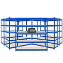 5x SX400 Industrial Shelving - 2440mm High - 400kg - Melamine - Blue