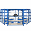 5x SX400 Industrial Shelving - 2440mm High - 400kg - Steel - Blue