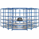 5x SX200 Industrial Shelving - 2440mm High - 200kg - Steel - Blue