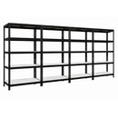 4x MSR Garage Shelving - 1800mm High - Up to 250kg - Light Larch Coated MDF Decks - Black