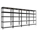 4x MSR Heavy Duty Shelving - 1800mm High - Up to 250kg - Light Larch Coated MDF Decks - Black