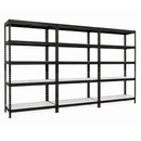 3x MSR Garage Shelving - 1800mm High - Up to 250kg - Light Larch Coated MDF Decks - Black
