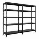 2x MSR Metal Shelving - 1800mm High - Up to 150kg - Steel Decks - Black