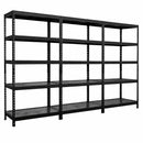 3x MSR Metal Shelving - 1800mm High - Up to 150kg - Mesh Decks - Black